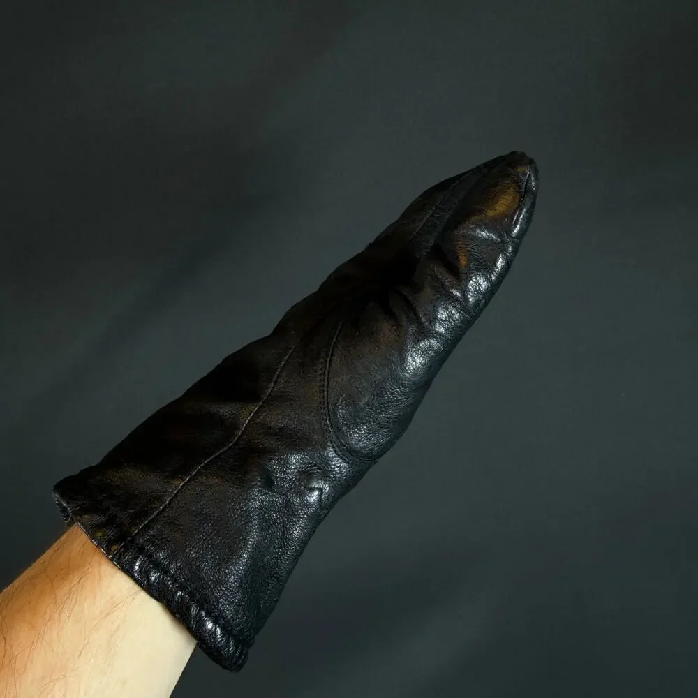 Wilsons Suede & Leather Black Gloves Size M Genuine Leather vintage